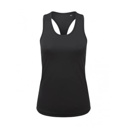 Футболки. Женский облегающий спортивный жилет с переработанными материалами и спинкой-борцовкой