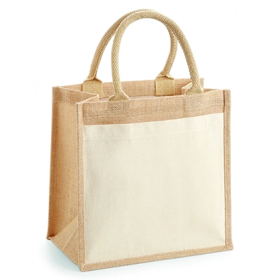 
                                            Cotton Pocket Jute Midi Bag
                                            