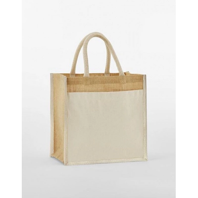 
                                            Bags. Cotton Pocket Natural Starched Jute Midi Bag
                                            