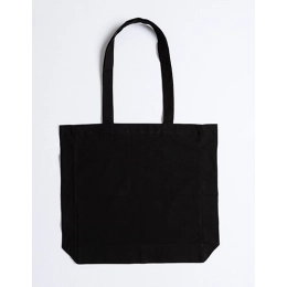 Cotton bag with sidefold, long handles