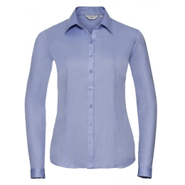 Ladies` Long Sleeve Tailored Herringbone Shirt