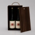 Box-case for 2 bottles, wood, dark oil