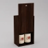 Box-case for 2 bottles, wood, dark oil