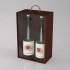 Gift box for 2 bottles, plywood with acrylic glass, stain