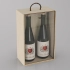 Gift box for 2 bottles, plywood with acrylic glass, lacquer