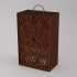 Box-case for 2 bottles, plywood, carved, stain