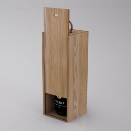 Box-case for 1 bottle, wood, light oil