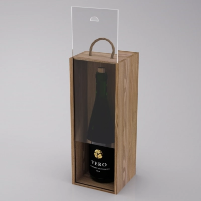 
                                                Box-case for 1 bottle, wood with acrylic glass, light oil
                                                