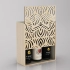 Box-case for 3 bottles, plywood, carved, lacquered