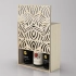 Box-case for 3 bottles, plywood, carved, light oil