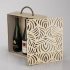 Box-case for 3 bottles, plywood, carved, light oil