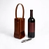 Gift Leather Alcohol Case with Pocket, Brown