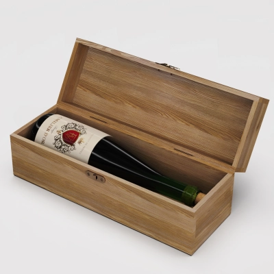 
                                            Chest-style box for 1 bottle, light oil finish wood
                                            