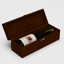 Chest-style box for 1 bottle, wood, stain