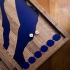 Backgammon, wood with epoxy resin, blue