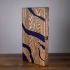 Backgammon, wood with epoxy resin, blue