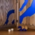 Backgammon, wood with epoxy resin, blue
