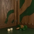 Backgammon, wood with epoxy resin, green