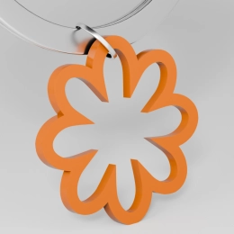 Pendant - Flower Charm Mix, Orange