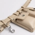 Belt bag made of genuine leather, cream-colored