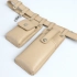 Belt bag made of genuine leather, cream-colored