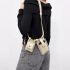 Belt bag made of genuine leather, cream-colored