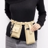 Belt bag made of genuine leather, cream-colored