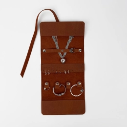 Travel Jewelry Organizer Made of Genuine Leather