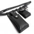 Belt bag made of genuine leather, black