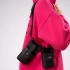 Belt bag made of genuine leather, black