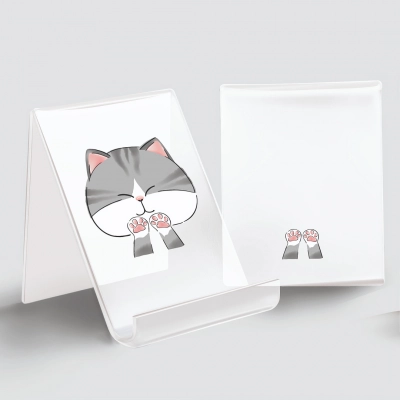 
                                            Phone stand, cat, white
                                            