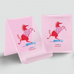 Christmas Tablet Stand with Horse, Pink