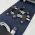 Leather Organizer for Cables and Chargers, Blue