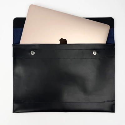 
                                                Genuine Leather Laptop Sleeve, Max, Blue
                                                