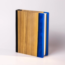 Ash Wood and Epoxy Resin Undated Blue Planner