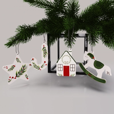 
                                                Set of 4 Acrylic Christmas Ornaments
                                                
