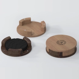 Set of Coasters in Wooden Box 