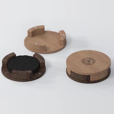 
                                            Set of Coasters in Wooden Box 