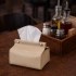 Organizer for napkins made of natural leather, light-colored