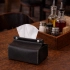 Organizer for Napkins Made of Genuine Leather, Dark