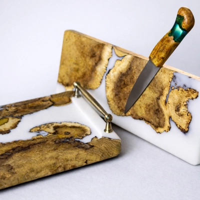 
                                                Set of Tray + Knife Holder 