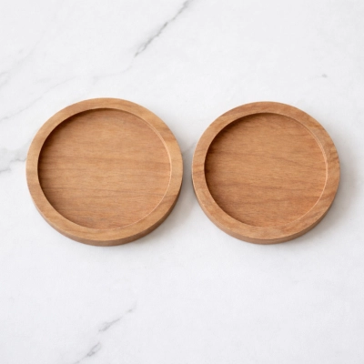 
                                            Set of 2 Wooden Coasters
                                            