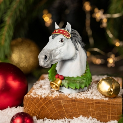 
                                            White Horse Car Air Freshener, Reusable, Handmade
                                            