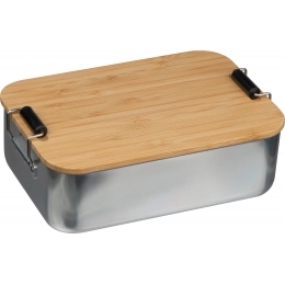 Ланч-бокс из нержавеющей стали с бамбуковой крышкой