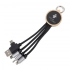 4-in-1 cable with elighted logo in a wooden casing