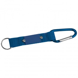 Key chain with carabiner and metal tile
