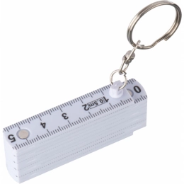 Keyring with folding ruler