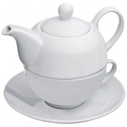 Teapot with cup and coaster