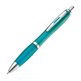 Transparent ball pen with rubber grip