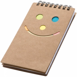 Notebook with sticky notes